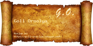 Goll Orsolya névjegykártya